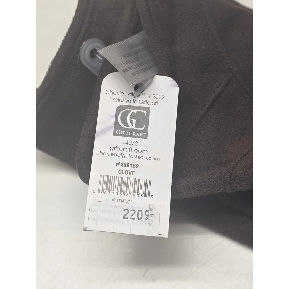 Charlie‎ Paige Women Brown Faux Suede Touchscreen Gloves SM/PM 408169 NEW